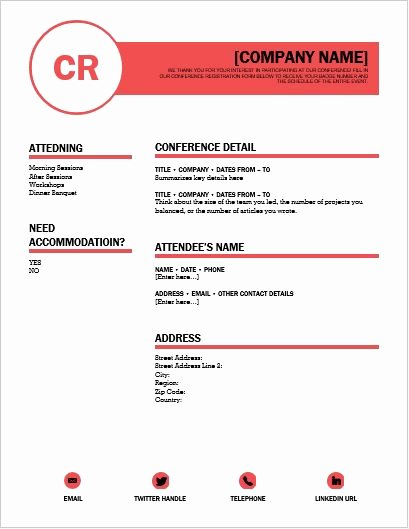 Conference Registration form Template Word Awesome Conference Registration form Template for Word