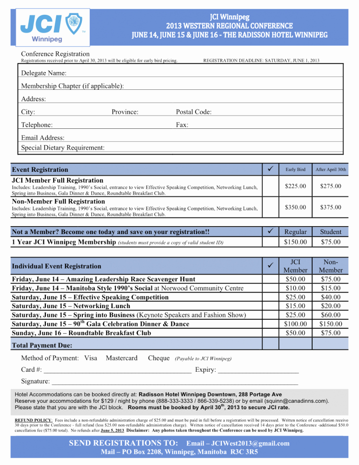 Conference Registration form Template Word Awesome form Conference Registration form
