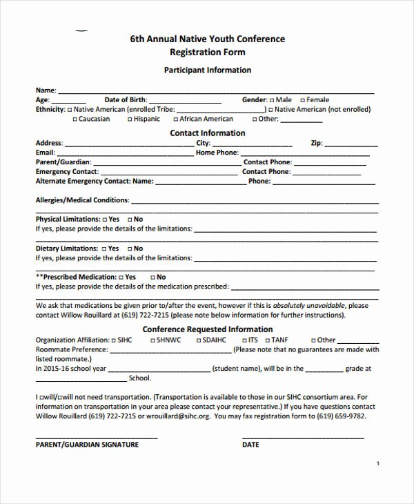 Conference Registration forms Template Luxury 23 Conference Registration form Templates
