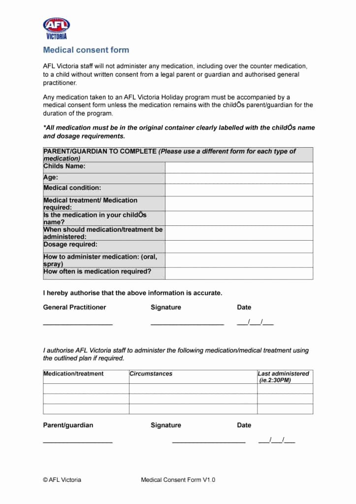 Consent to Treat form Template Inspirational 45 Medical Consent forms Free Printable Templates