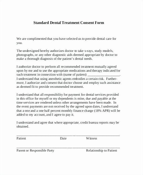 Consent to Treat form Template Unique Consent for Medical Treatment Letter Permission Slip