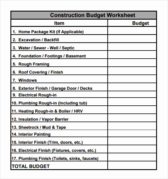 Construction Budget Template Excel Awesome Construction Bud Template 9 Download Free Documents