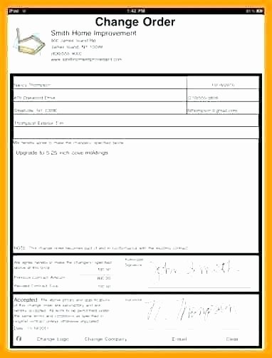 Construction Change order Template Excel Fresh Free Change order Template