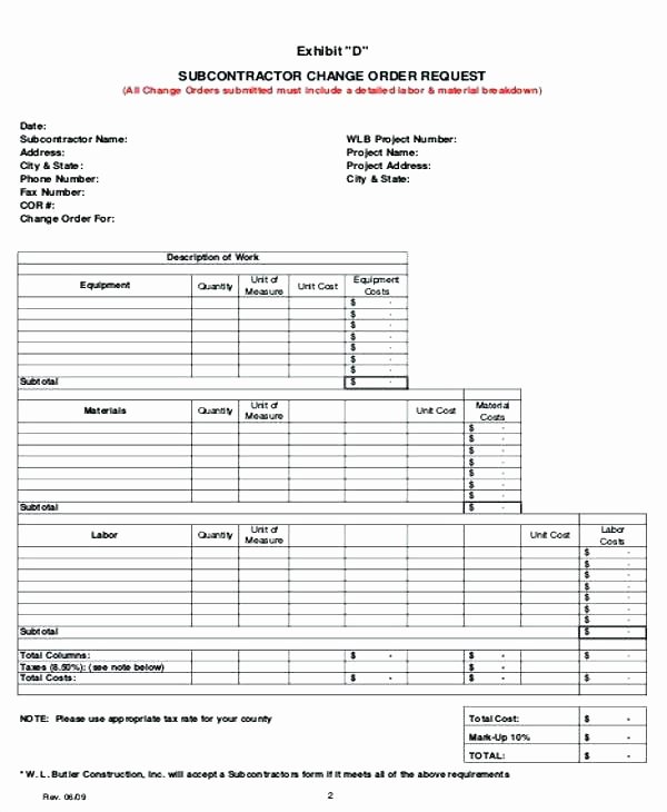 Construction Change order Template Excel Lovely Deductive Change order Template – Haydenmedia