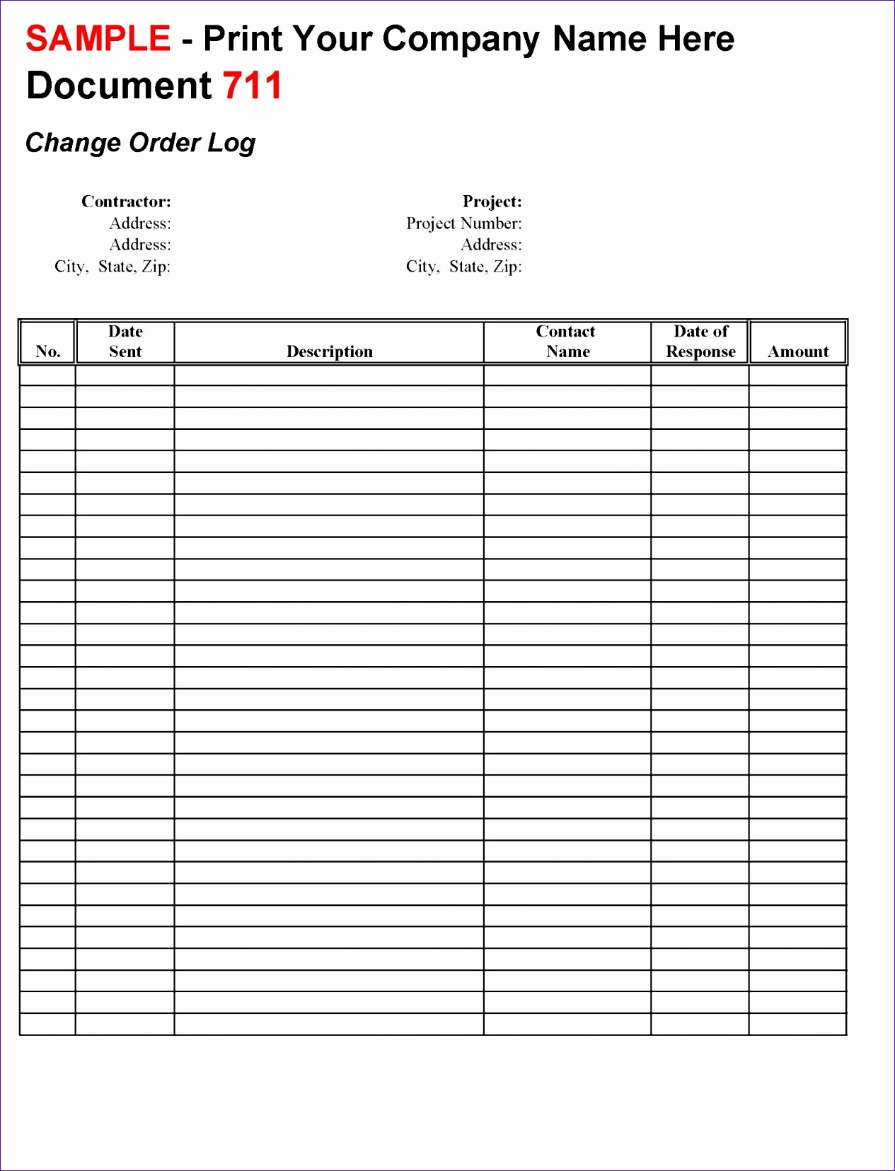Construction Change order Template Excel New 10 Project Log Template Excel Exceltemplates