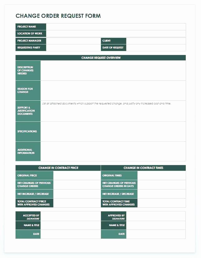 Construction Change order Template Excel New Construction Change order form Template Excel
