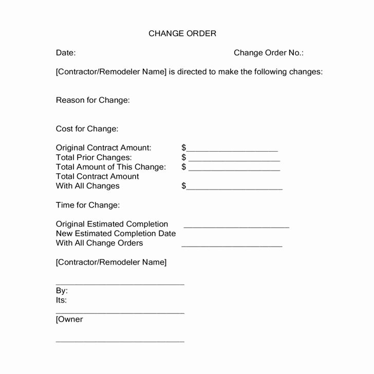 Construction Change order Template Excel Unique 11 Change order Template Free Download