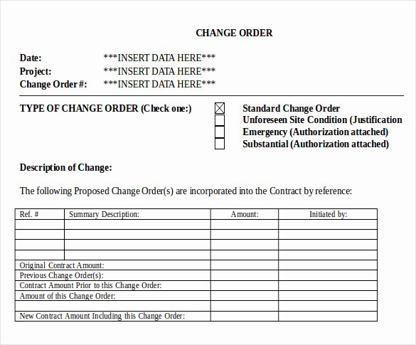Construction Change order Template Excel Unique 24 Change order Templates Pdf Doc