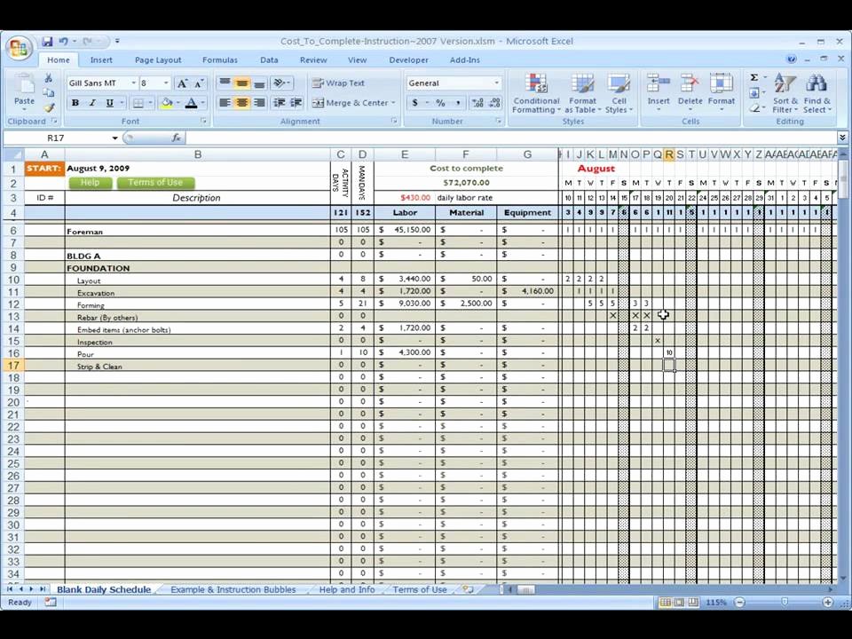 Construction Cost Estimate Template Excel Elegant Construction Cost to Plete Using Excel