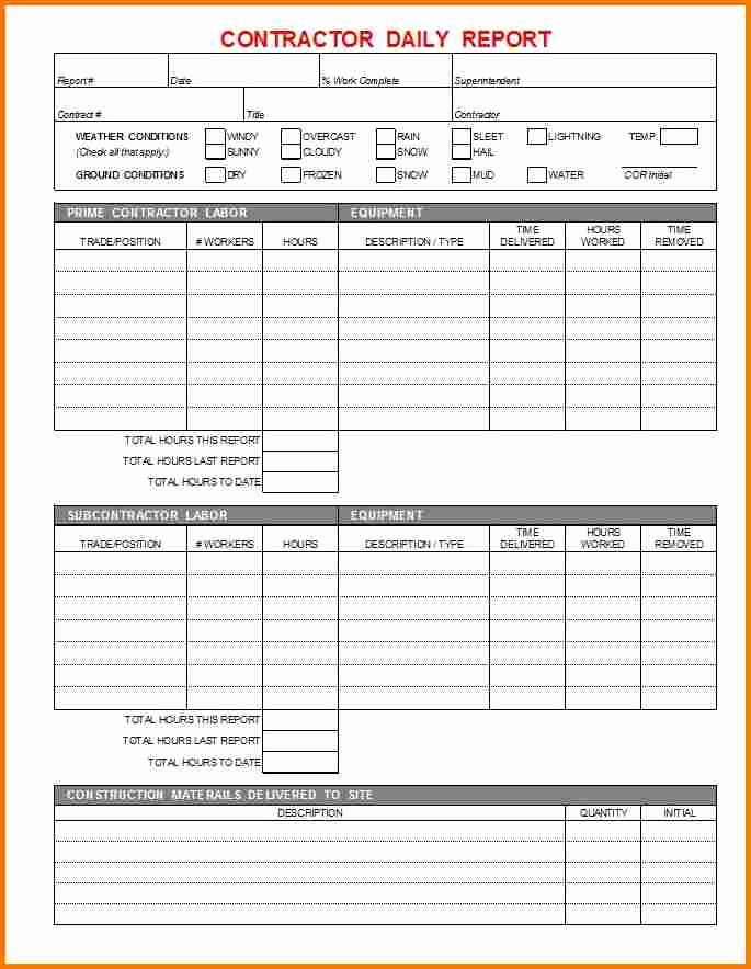 Construction Daily Log Template Beautiful Daily Report Template