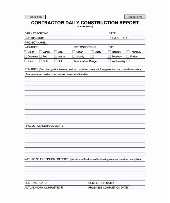 Construction Daily Log Template Inspirational 17 Sample Daily Reports