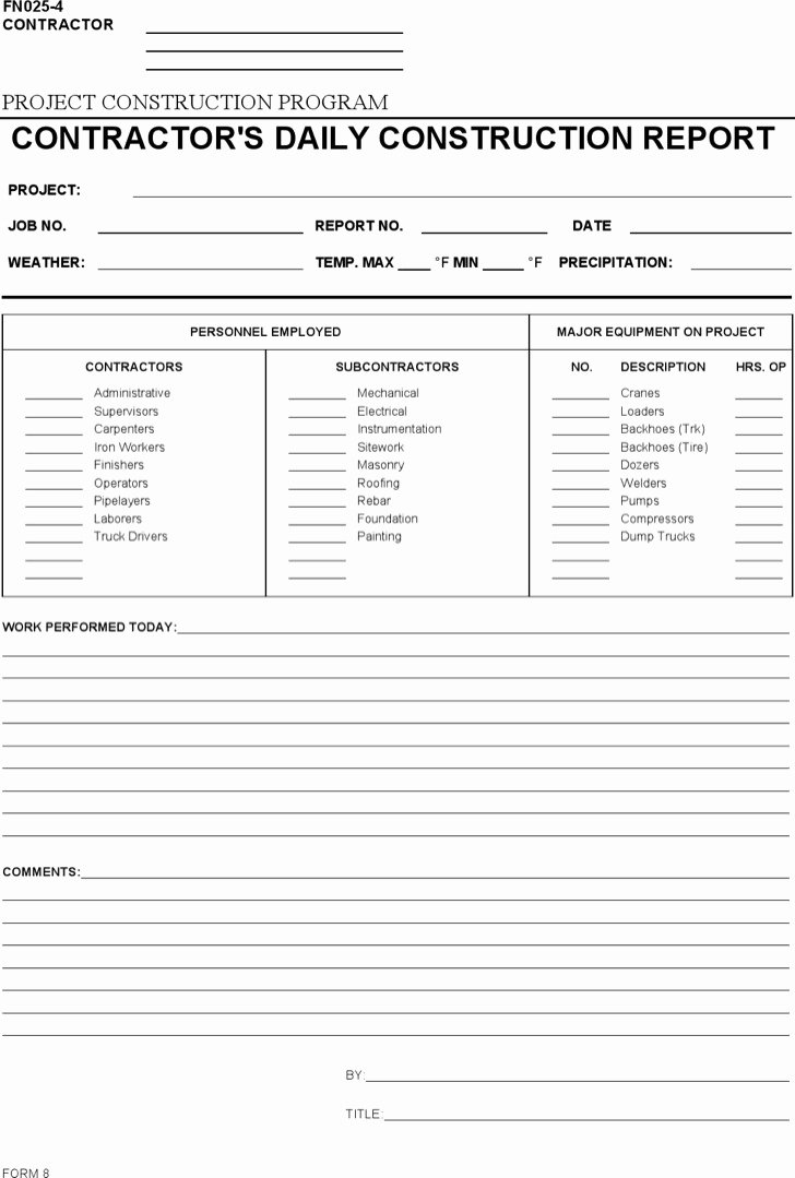 Construction Daily Log Template Luxury 6 Work Log Template Free Download