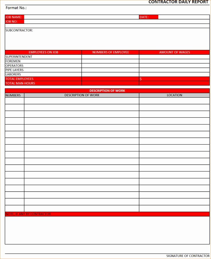 Construction Daily Report Template Excel Awesome 11 Daily Report Template Verification Letters Pdf