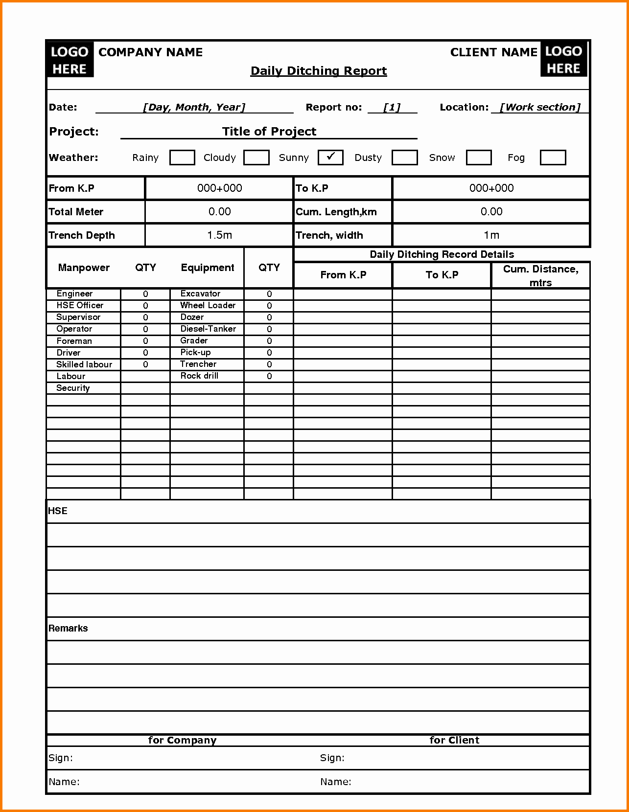 Construction Daily Report Template Excel Awesome 7 Construction Daily Report Template