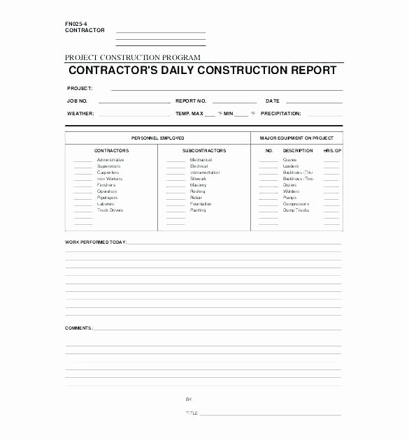 Construction Daily Report Template Excel Awesome Work Progress Report Template Weekly Work Report Template