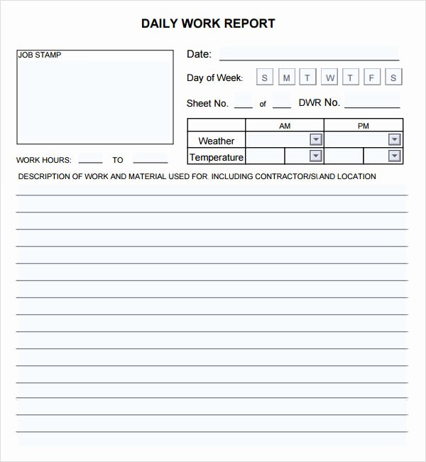 Construction Daily Report Template Excel Best Of Daily Report 7 Free Pdf Doc Download