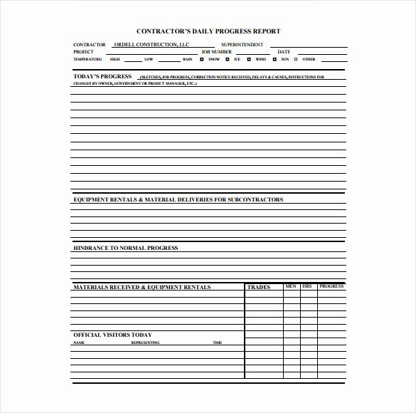 Construction Daily Report Template Excel Fresh Construction Daily Log Template Pdf Templates Resume