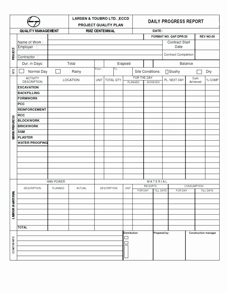 Construction Daily Report Template Excel Luxury Construction Daily Progress Report Template – Tangledbeard