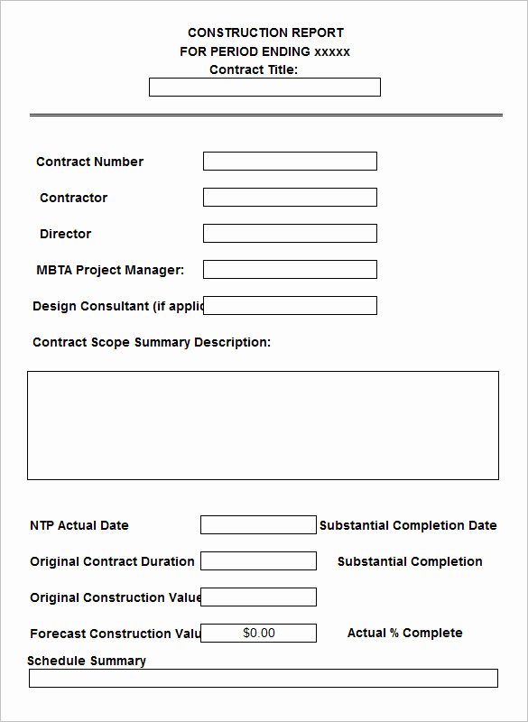 Construction Daily Report Template Excel New 21 Daily Construction Report Templates Pdf Google Docs