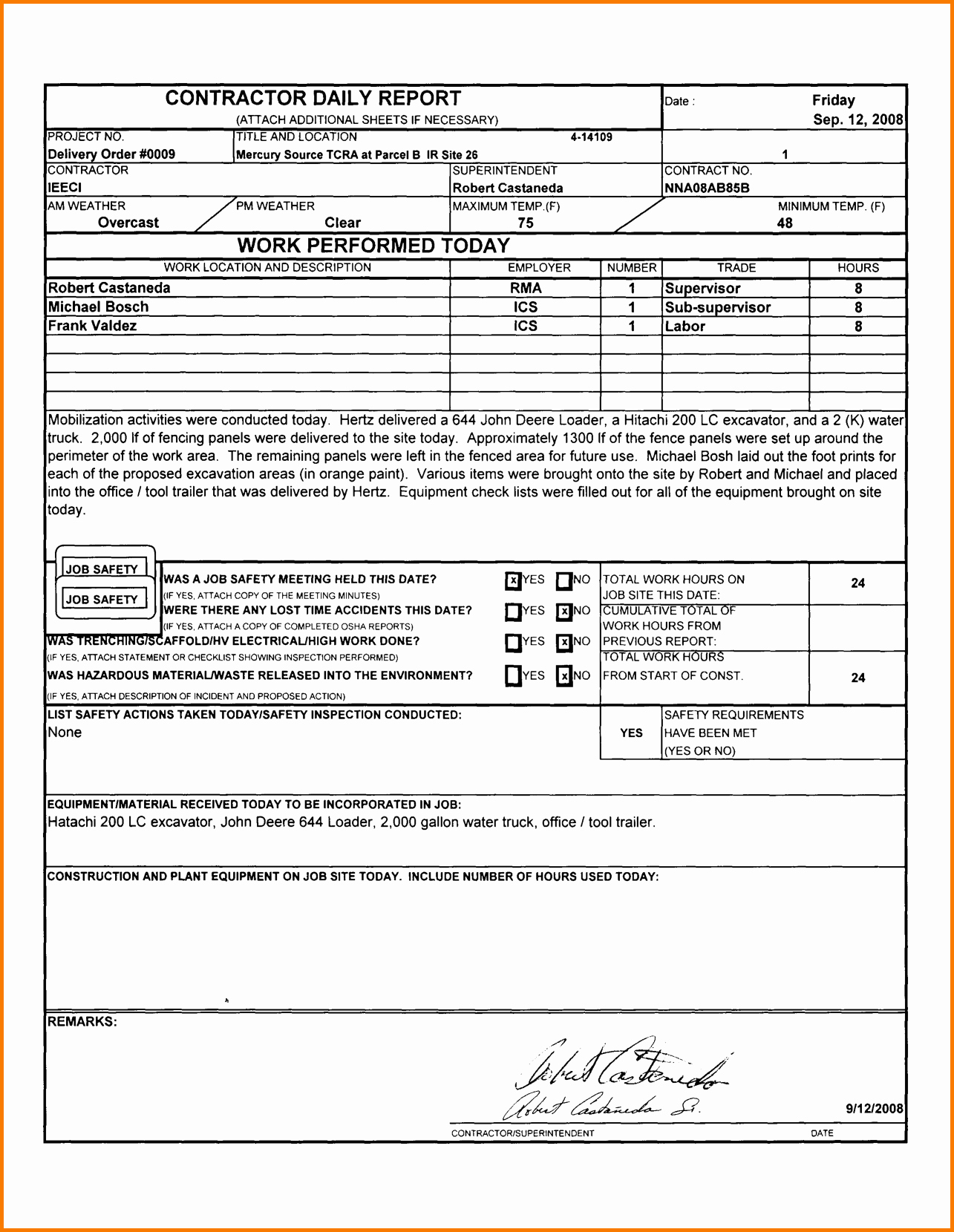 Construction Daily Report Template Excel New 7 Construction Daily Report Template