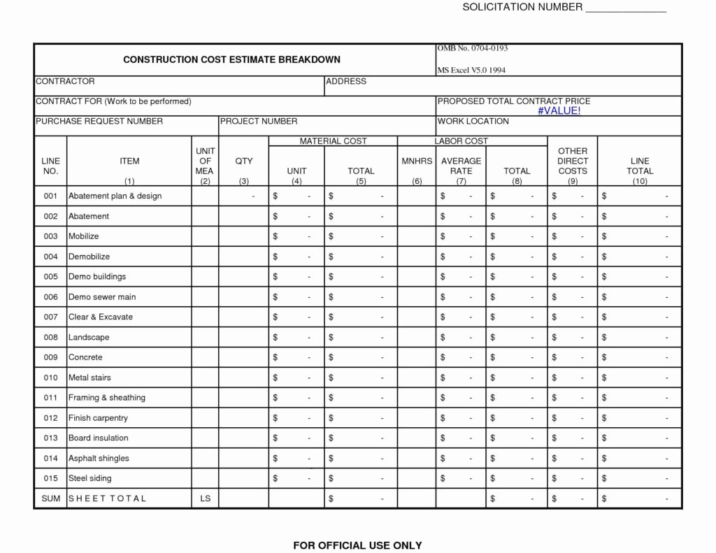 Construction Estimating Spreadsheet Template Inspirational Estimating Spreadsheet Template Spreadsheet Templates for