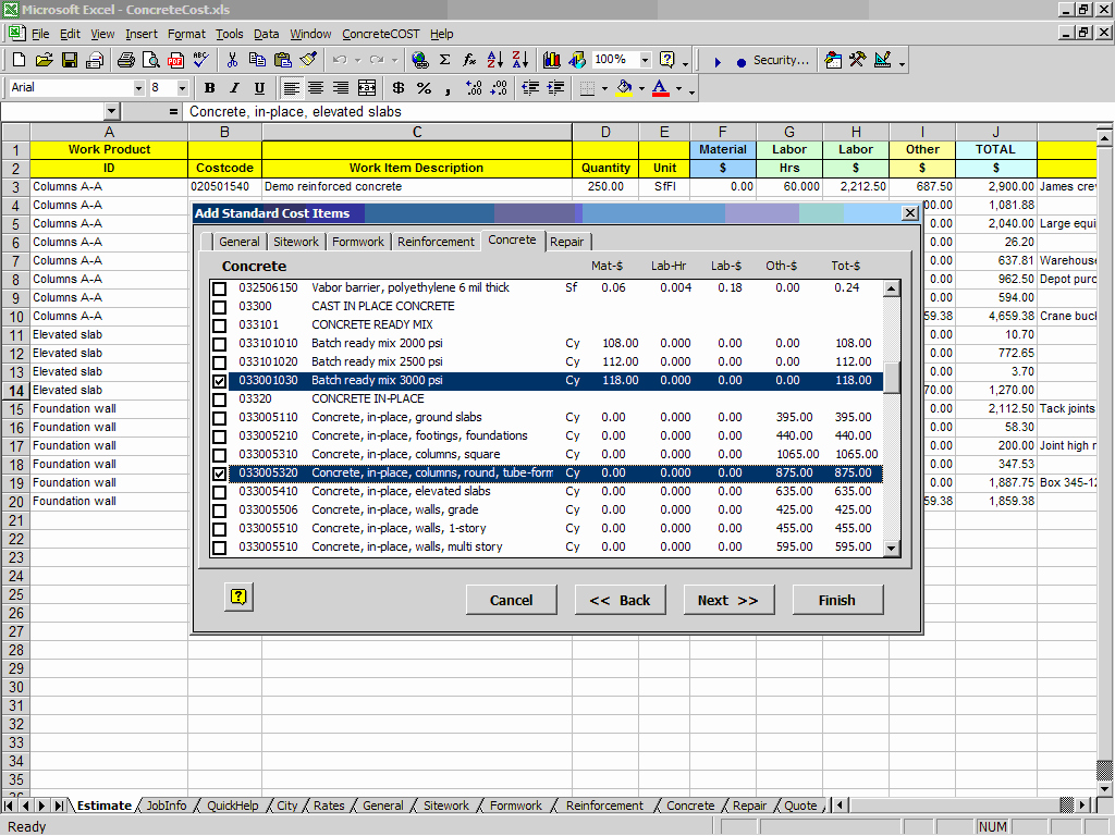 Construction Estimating Spreadsheet Template Lovely Concretecost Estimator for Excelconstruction Fice Line