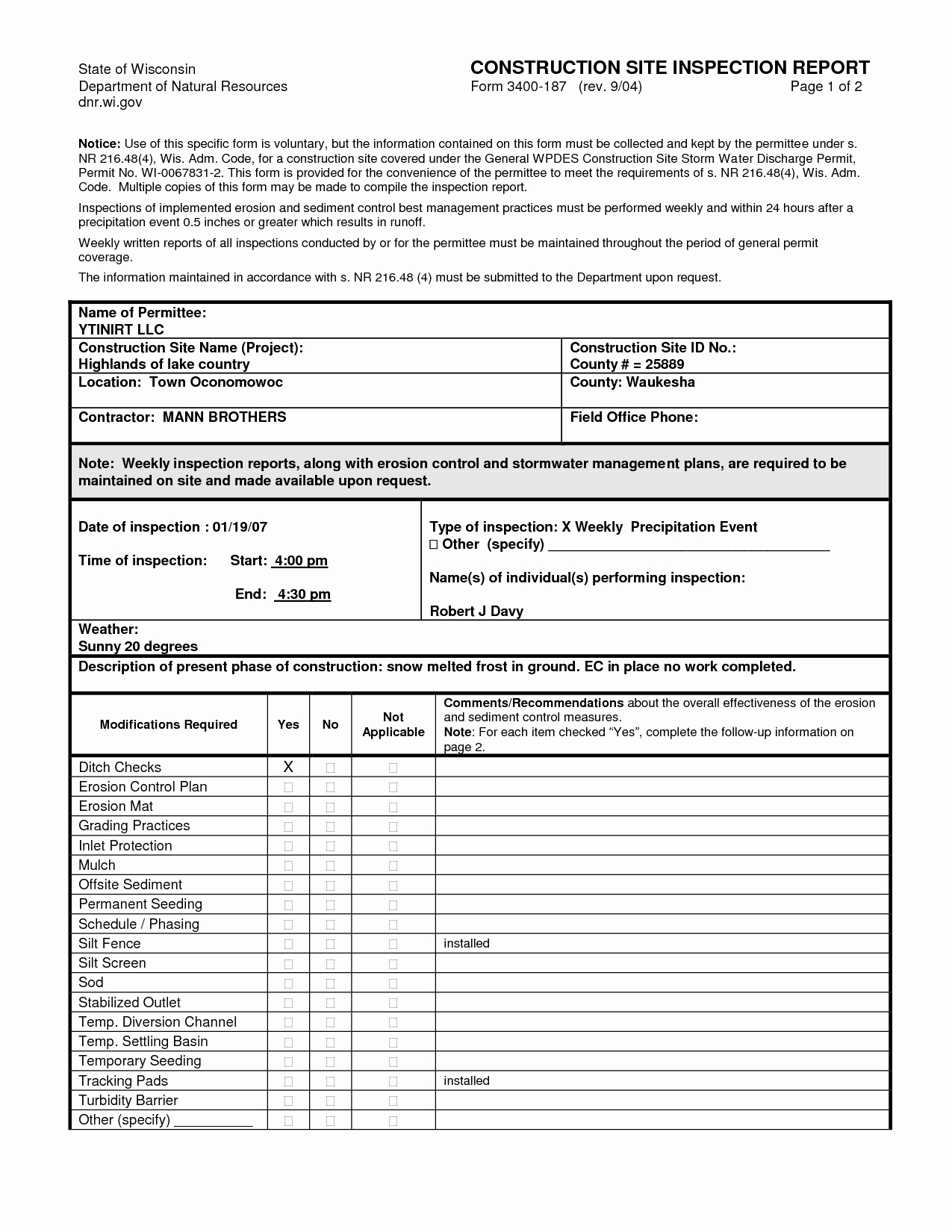 Construction Field Report Template New 11 Of Building Inspection Site Visit Template