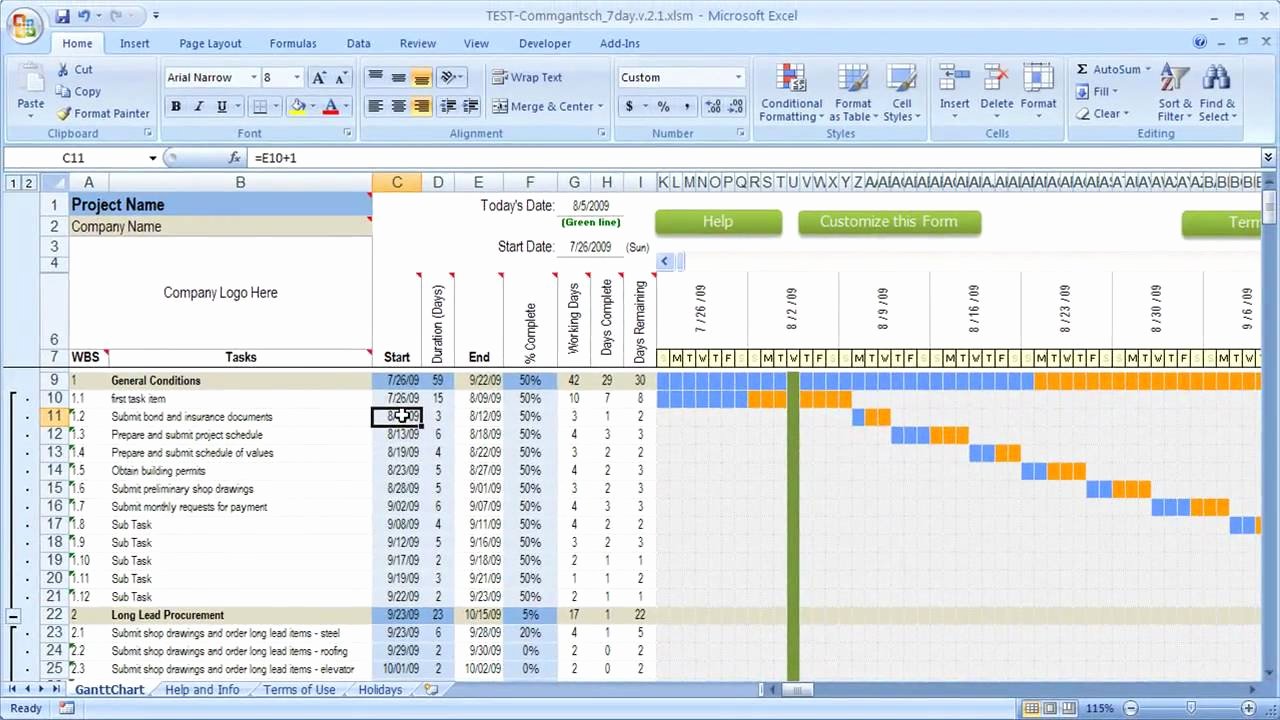 Construction Gantt Chart Excel Template Beautiful How Dates Work In Excel Schedule with Gantt Chart