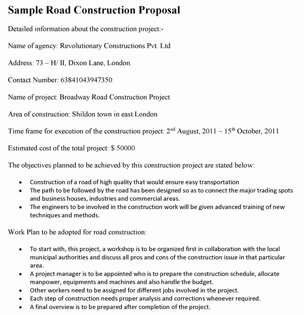 Construction Job Proposal Template Elegant Construction Job Proposal Sample Templates Resume