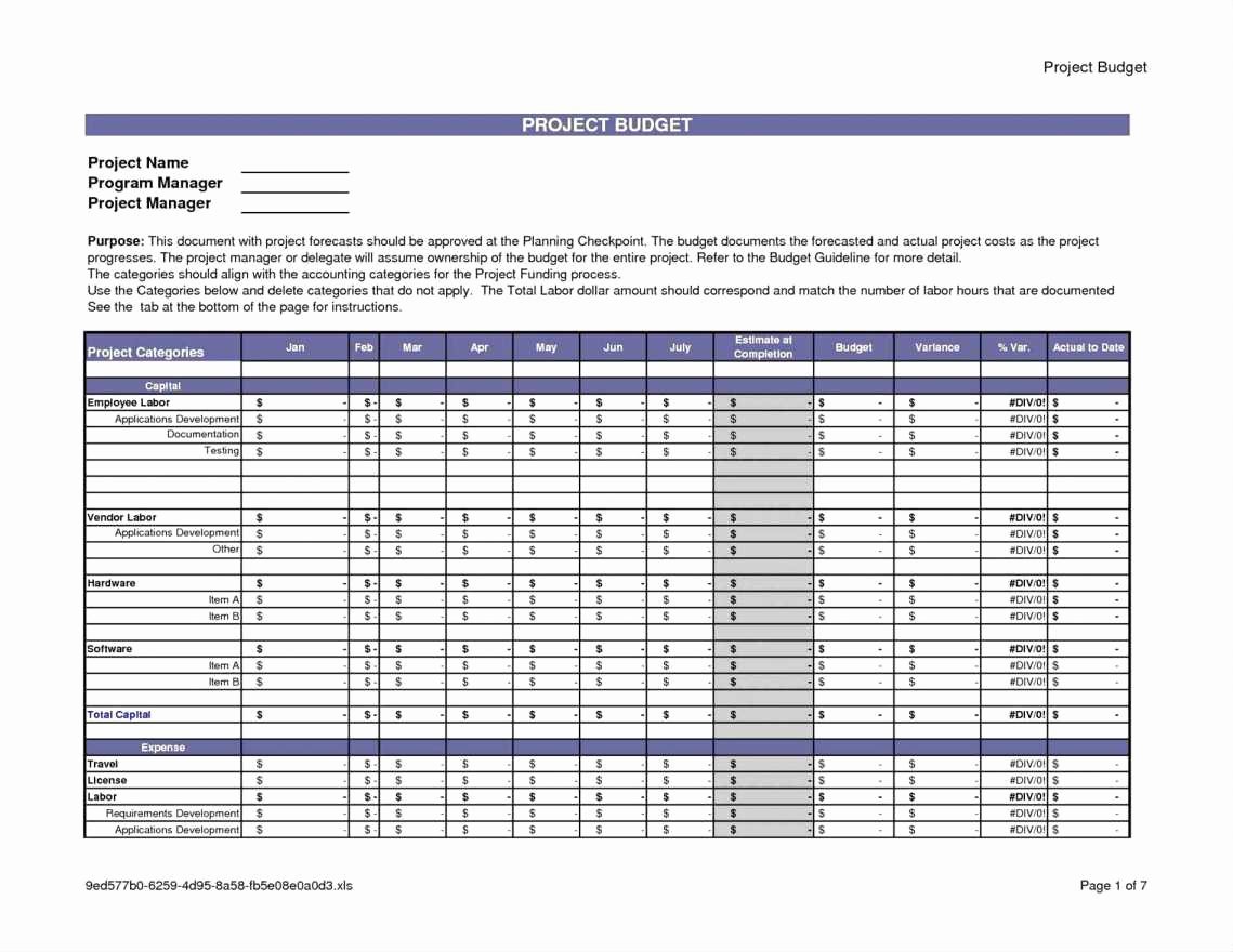 Construction Project Budget Template Beautiful Construction Bud Spreadsheet – Spreadsheet Template