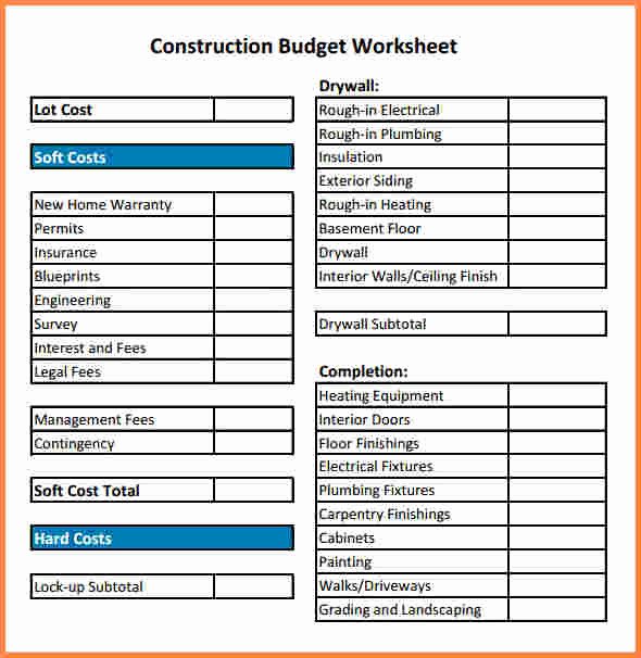 Construction Project Budget Template Best Of 10 Construction Cost Spreadsheet Template