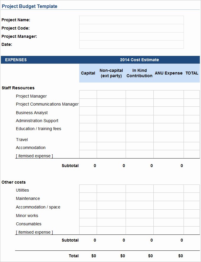Construction Project Budget Template Luxury Project Bud Template 3 Free Word Pdf Documents