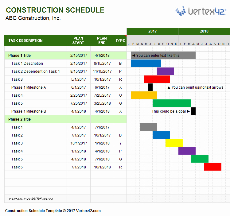 Construction Project Schedule Template Beautiful Construction Schedule Template