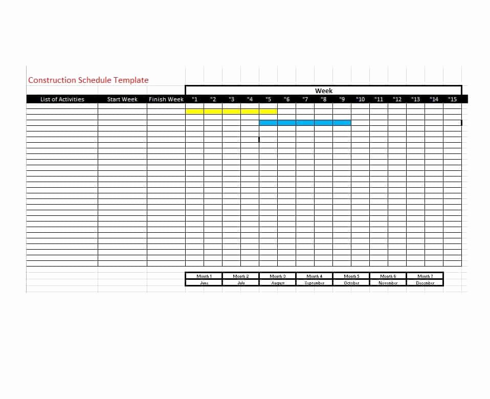 Construction Project Schedule Template Excel Lovely 21 Construction Schedule Templates In Word &amp; Excel