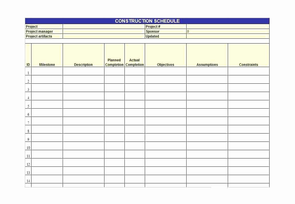 Construction Project Schedule Template Excel New Milestone Schedule Template – Arabnormafo