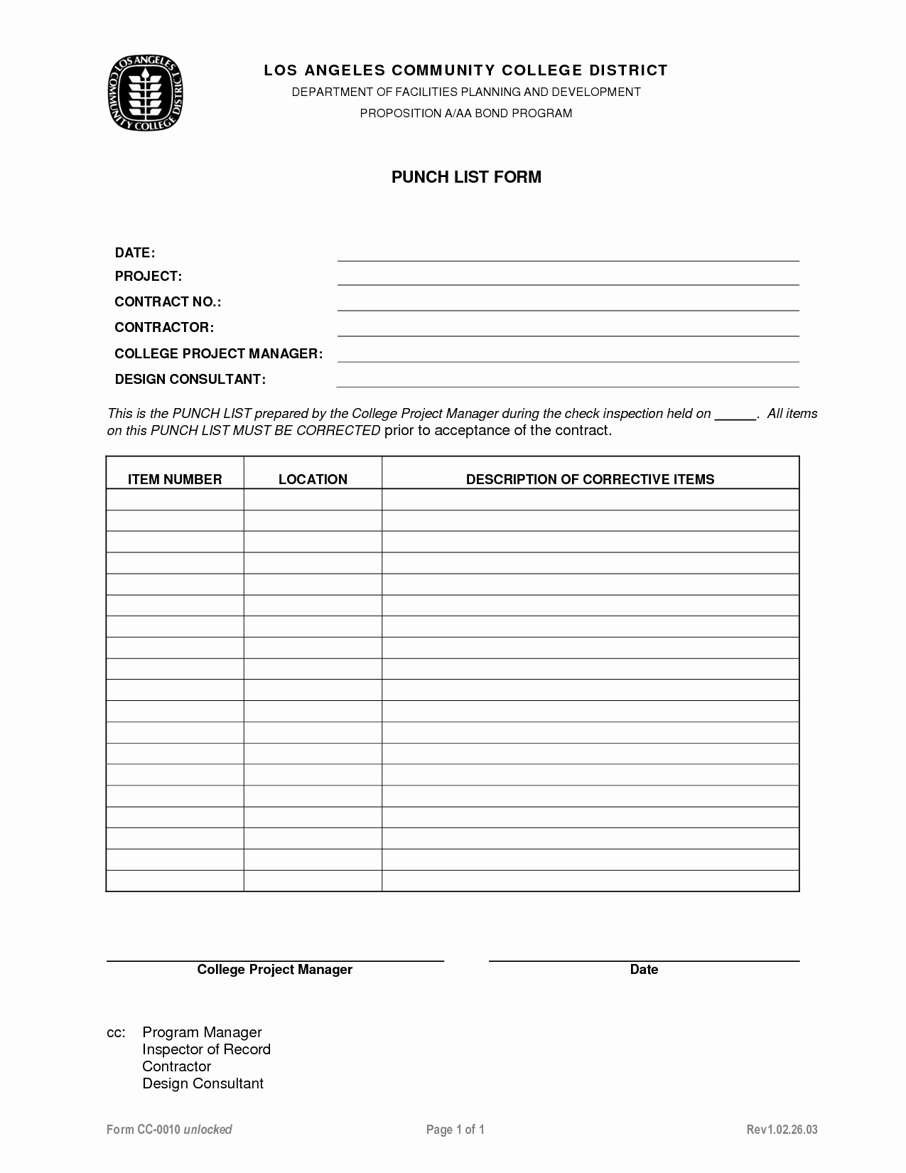 Construction Punch List Template Elegant Punch List Template Word Excel Pdf formats
