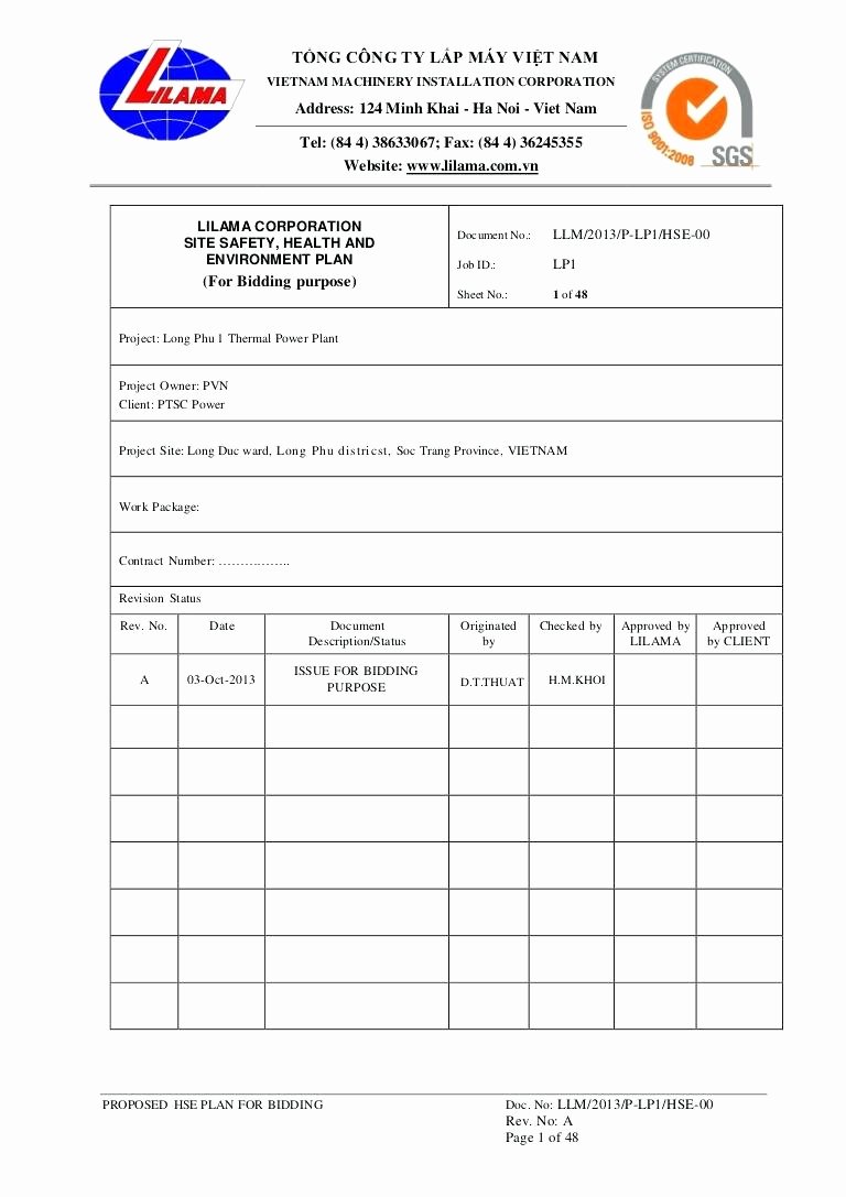Construction Safety Plan Template Best Of Construction Health and Safety Plan Template