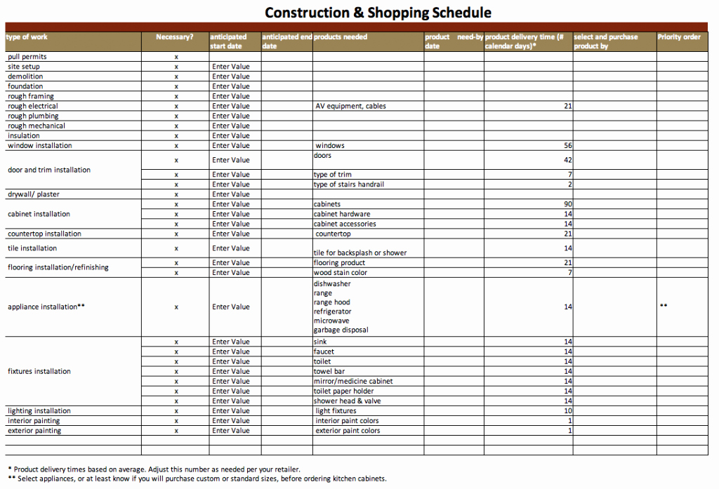 Construction Schedule Excel Template Free Luxury Construction Schedule Template Excel Free Download