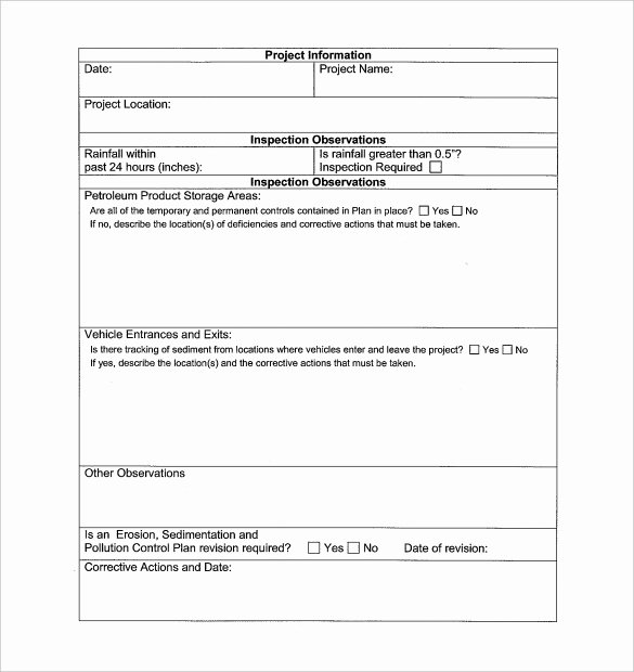 Construction Site Inspection form Template Lovely 21 Daily Construction Report Templates Pdf Google Docs