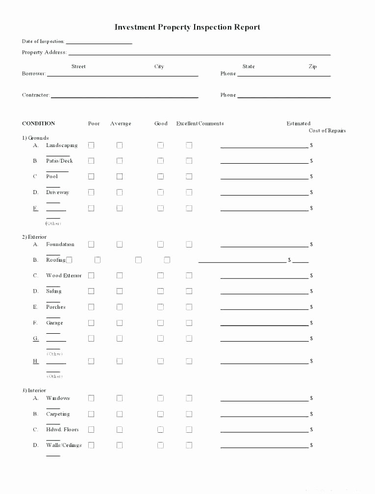 Construction Site Inspection form Template Unique Site Inspection form Template Field Inspection Report form
