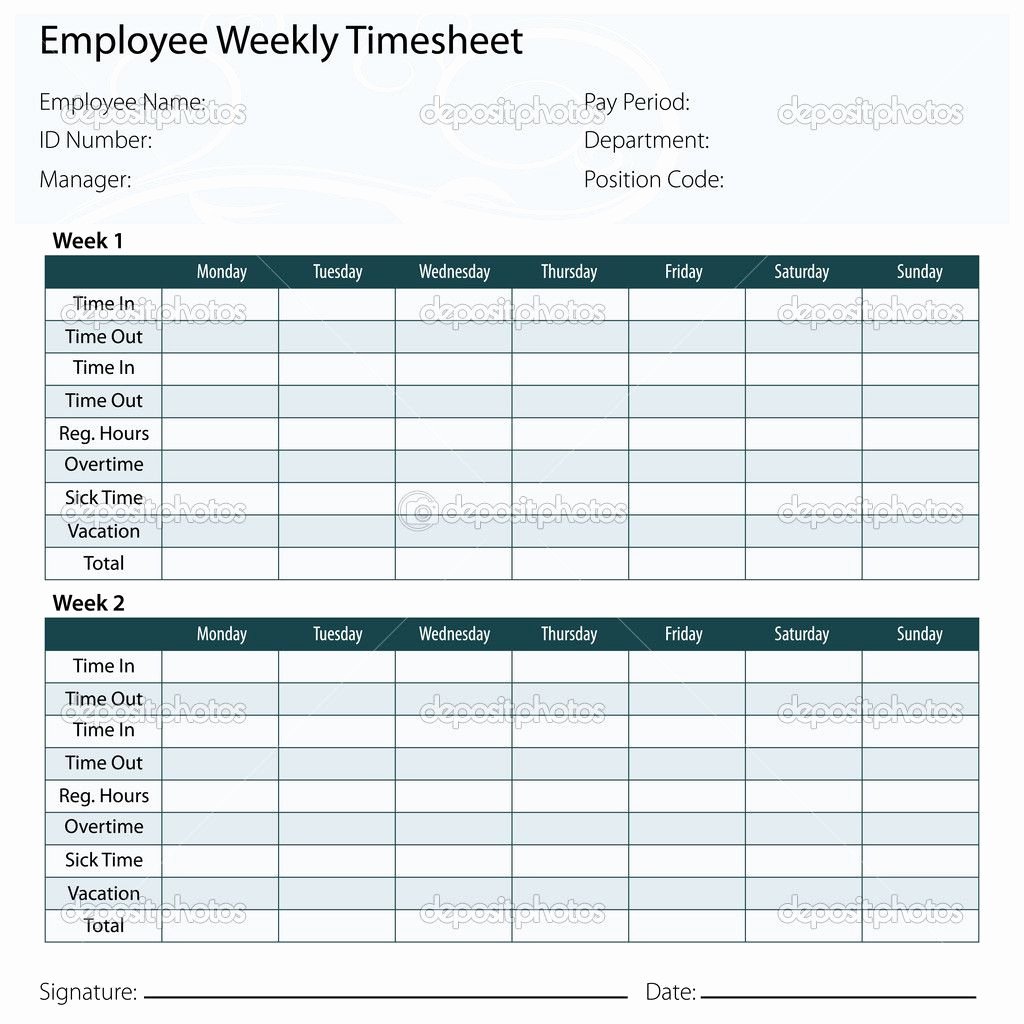 Construction Time Card Template Fresh Free Printable Timesheet Templates