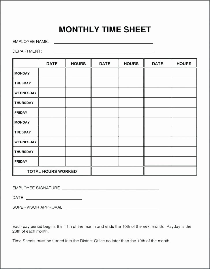 Construction Time Card Template Inspirational 15 Blank Timesheets