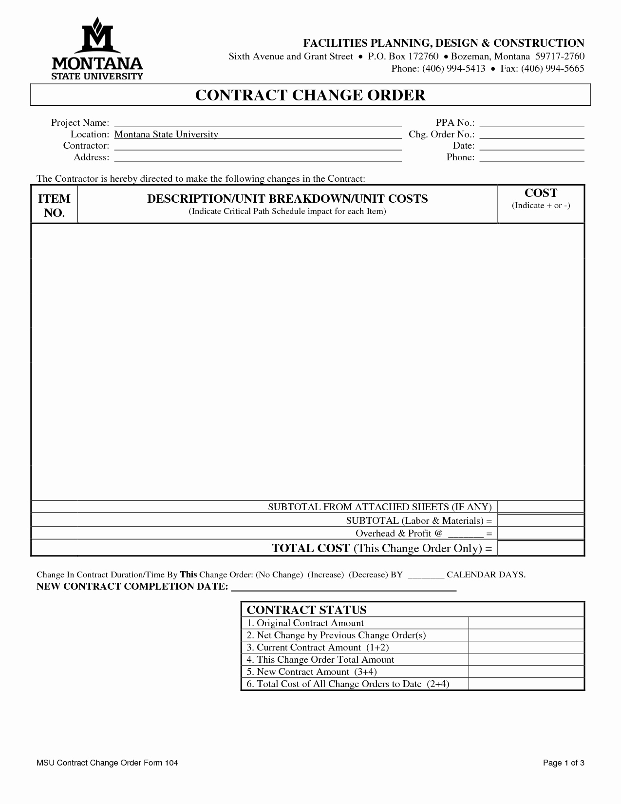 Construction Work order Template Luxury Change order Template