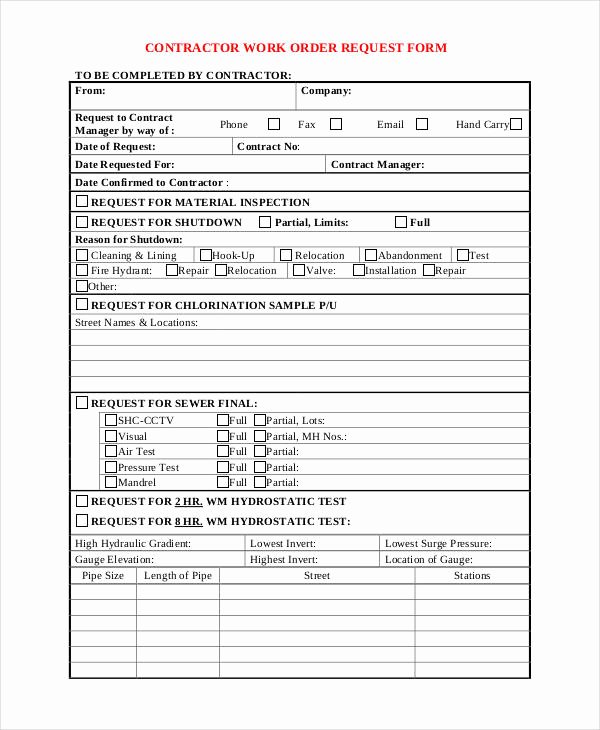 Construction Work order Template Luxury Free Work order forms