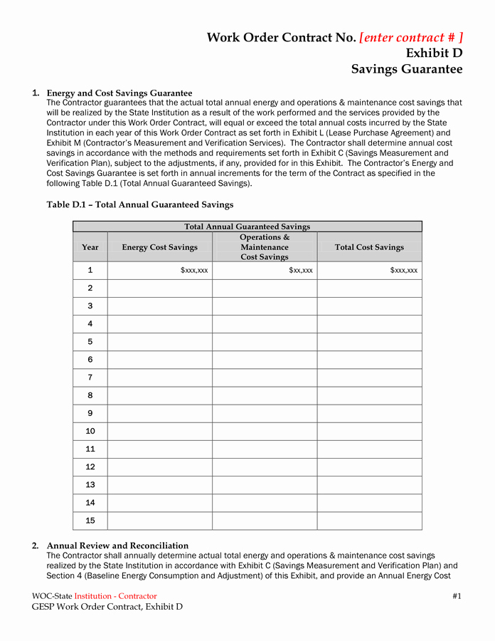 Construction Work order Template Unique Work order Contract In Word and Pdf formats