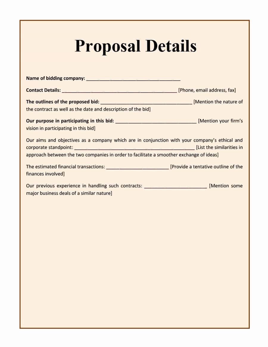 Construction Work Proposal Template Beautiful 31 Construction Proposal Template &amp; Construction Bid forms