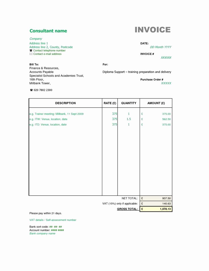 Consultant Invoice Template Excel Best Of Best 25 Invoice format Ideas On Pinterest