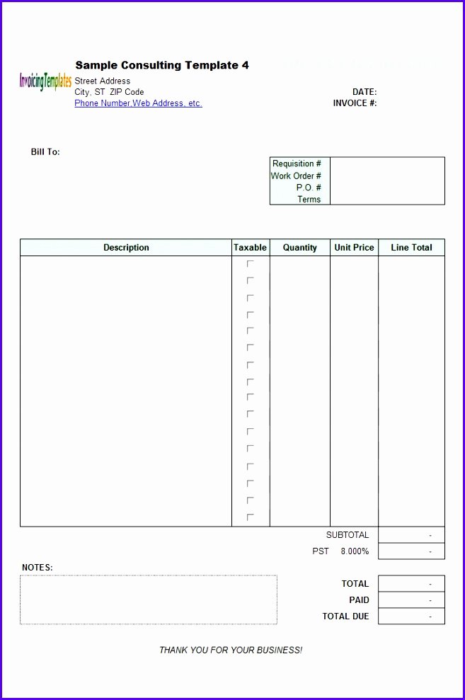 Consultant Invoice Template Excel Luxury 10 Consulting Invoice Template Excel Exceltemplates