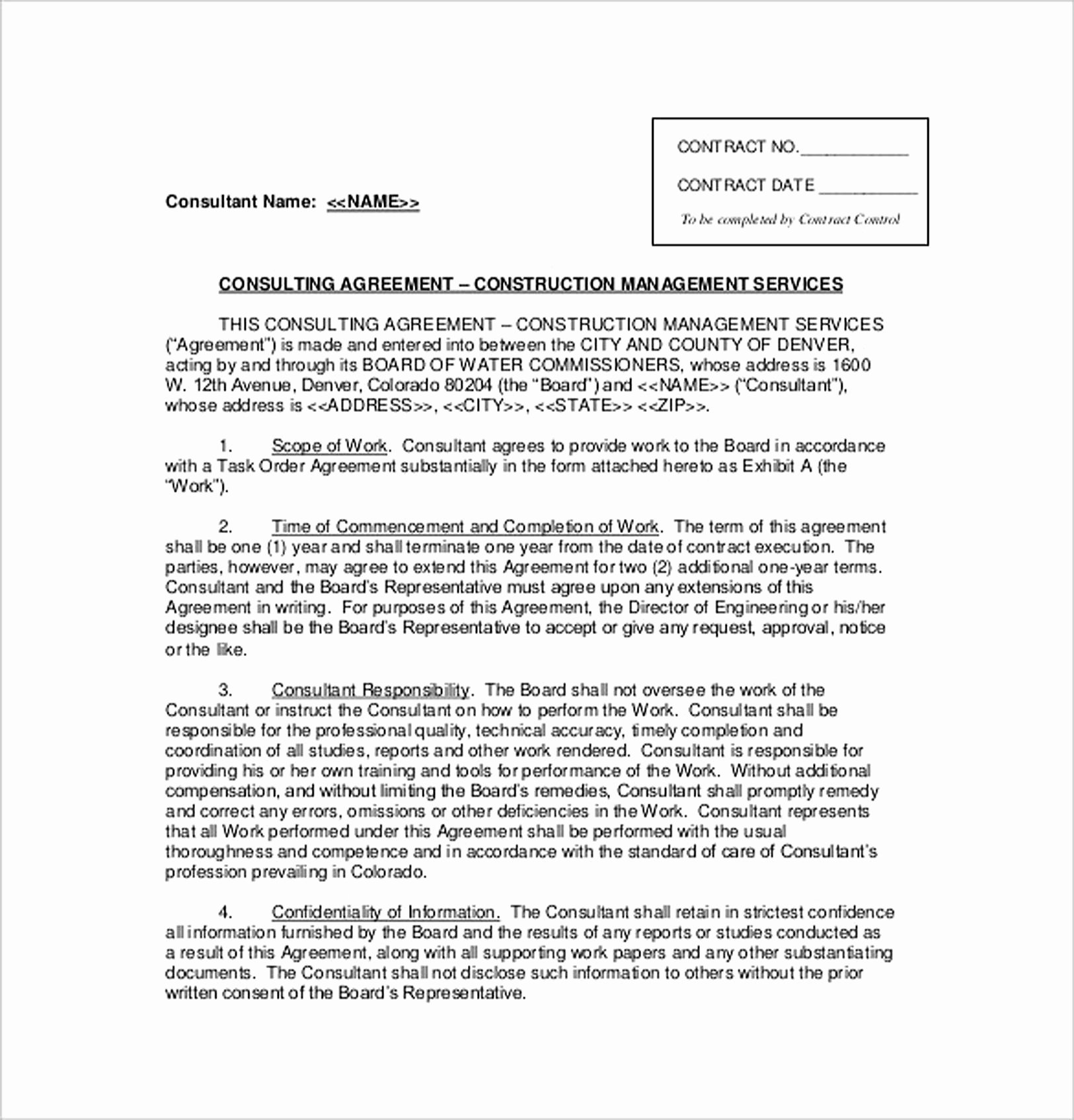 Consulting Contract Template Free Awesome 9 Consulting Agreement Template