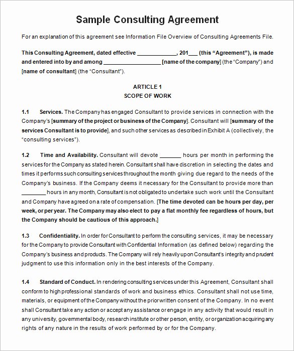 Consulting Contract Template Free Best Of 10 Consulting Contract Templates Pdf Doc